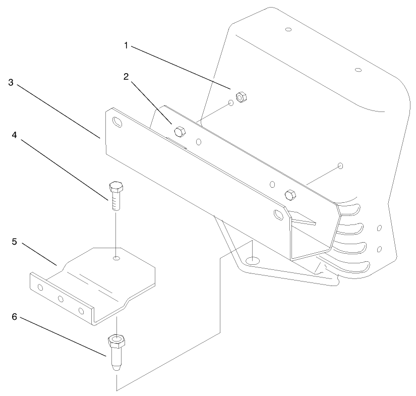 Mounting Hardware Diagram and Parts List for 79117 (200000001 - 200999999)(2000) Lawn Boy Lawn Tractor Accessories